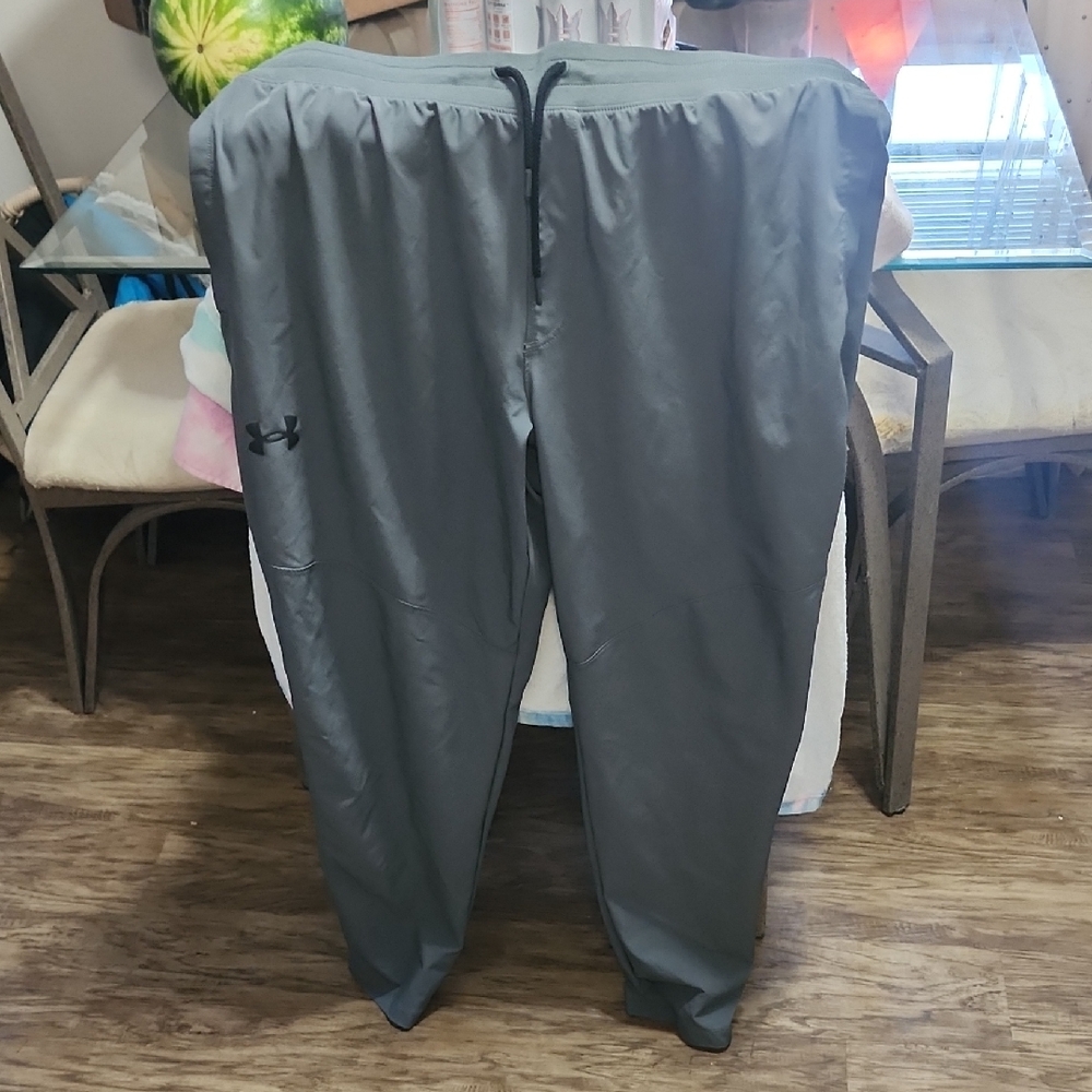 Under Armour Mens Jogger PantsLarge Girey Fitted Performance StretchDrawstring